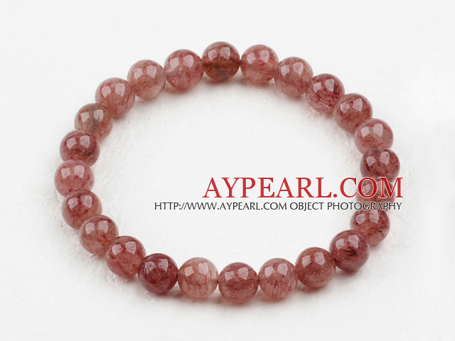 8mm Strawberry Quartz Elastische Armreif