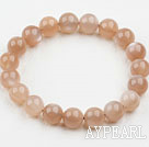 10mm ronde Couleur Orange Moonstone Bracelet élastique