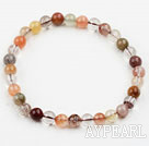 6mm Rond Couleur multi Qutilated Quartz Bracelet en perles bracelet élastique