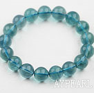 12mm en Grade Blå Fluoritt Beaded Elastic Bangle Bracelet