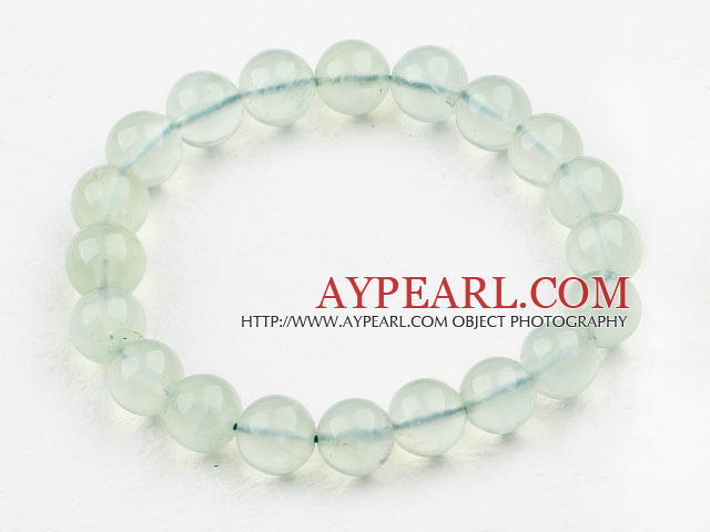 8mm AA Grade Prehnite Beaded Elastic Bangle Bracelet