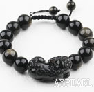 Bracelet obsidienne 10mm avec Le Fils du Dragon