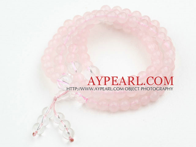 Rose Quartz Prayer Bracelet (  Rosary Bracelet Total 108 Beads )