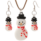 Magnifique Céramique Noël / Xmas neige collier pendentif Avec appariés boucles d'oreille place