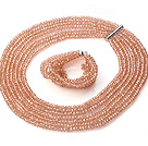 Wholesale Beautiful Multi Strands Manmade Yellow Crystal Necklace Bracelet Sets With Magnetic Clasp
