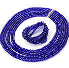 Belle multi brins synthétiques bracelet collier en cristal bleu Définit avec l'agrafe magnétique