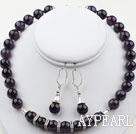 12mm Round Amethyst Set ( Necklace and Matched Earrings )