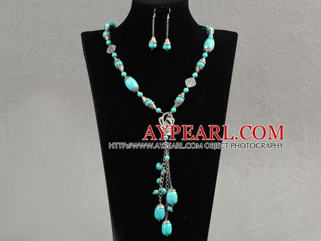 Assorted Turquoise Set ( Y Shape Turquoise and Matched Earrings )