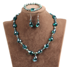 Fashion Style turquoise et corail Parures (Collier Bracelet et Boucles d'oreilles appariées) 