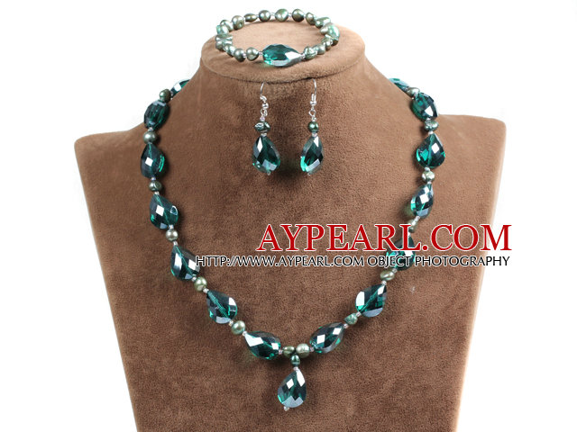 Fashion Style Turkos och korall Jewelry Sets (Halsband Armband och matchade örhängen) 