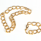 Gold Plated Aluminium Chain Set (halskjede og matchet armbånd)