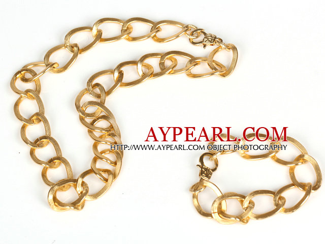 Gold Plated Aluminium Chain Set ( Necklace and Matched Bracelet )