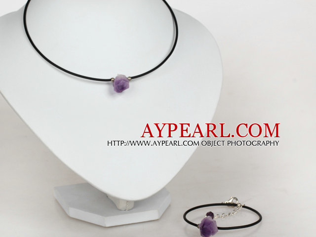 Simplu Style Amethyst Piatra Set (colier si bratara potrivire)