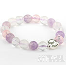 Naturel cristal à facettes de couleur multi perlé Bracelet élastique avec perles en argent sterling Accessoire