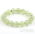 12mm Round Natural Prehnite Stretch Beaded Bangle Bracelet