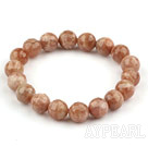 10mm Faceted Round Sun Stone Perlen Stretch Armreif