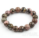 12 χιλιοστά του Γύρου της Rhodochrosite Beaded Stretch βραχιόλι βαρύ βραχιόλι