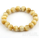 10mm Round A Grade Golden Tiger Eye Beaded Stretch Bangle Bracelet