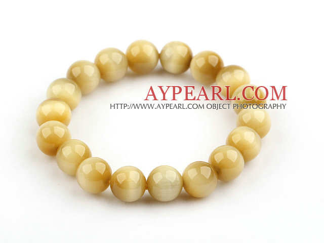 10mm ronde Grade A Golden Eye Tiger bracelet en perles bracelet extensible