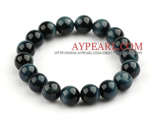 10mm A Grade Blue Tiger Eye Perlen Stretch Armreif