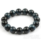 12mm Round Grade Blue Tiger Eye helmillä Stretch rannerengas rannerengas