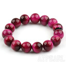 12mm Round A Grade Rosary Red Tiger Eye Beaded Stretch Bangle Bracelet