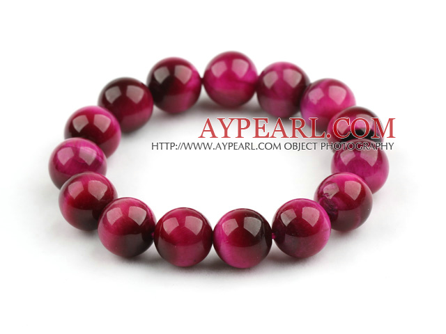 Ronde 12mm Une année Rosaire Red Tiger Eye Beaded Bracelet extensible