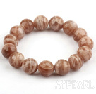 12mm Faceted Round Sun Stone Perlen Stretch Armreif