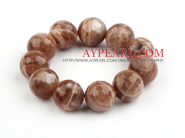Big Style 18mm Faceted Sun Stone Perlen Stretch Armreif