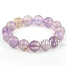 Purple Series 12mm Round Natural Faceted Ametrine Beaded Elastic Bangle Bracelet