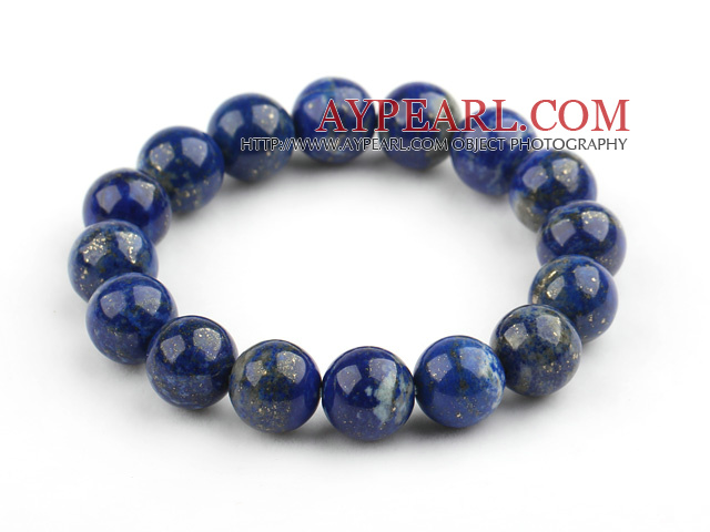 12 χιλιοστά του Γύρου της Lapis Beaded Stretch βραχιόλι βαρύ βραχιόλι