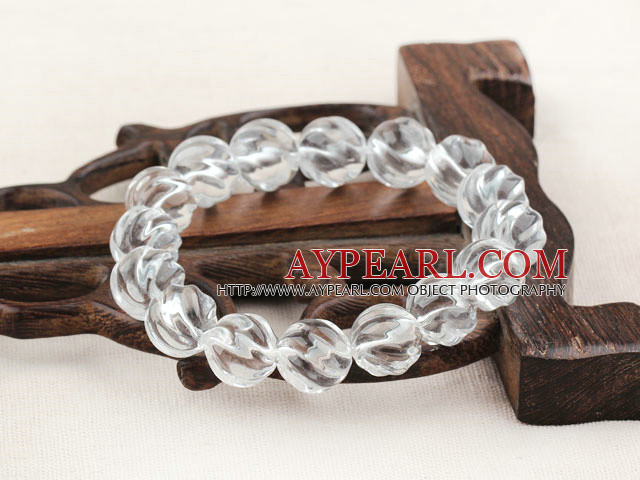 12mm Natural Clear Crystal Kierrä helmillä Elastinen rannerengas rannerengas