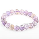 Purple Series 10mm Round Ametrine Beaded Elastic Bangle Bracelet