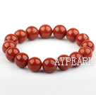 12mm Natural Red Jasper Elastic Bangle Bracelet