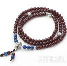 A Class Round Garnet and Lapis Rosary / Prayer Bracelet