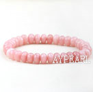 Faceted Indonesia Pink Jade Elastic Bangle Bracelet