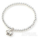 Sterling Silver Beaded Stretch βραχιόλι βαρύ βραχιόλι με ασημένια αξεσουάρ Elephant