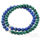 Lapis assorties et de malachite perlé Wrap Bracelet extensible