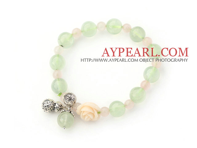Assorti Rose Bracelet extensible de quartz et Prehnite avec Sterling Silver Accessoire