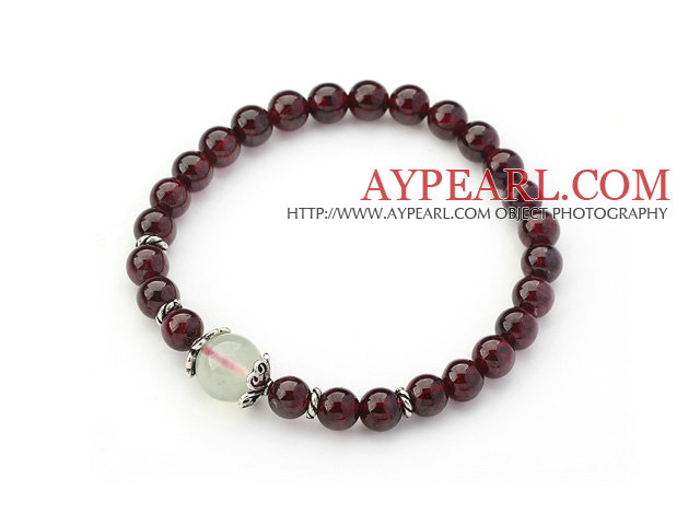 Une année et Prehnite perles Bracelet extensible avec Sterling Silver Accessoire