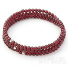 Α Βαθμού 3 χιλιοστά βαρύ Wrap Garnet Beaded βραχιόλι