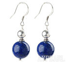 Simple Design Lapis Earrings with Sterling Silver Beads