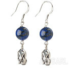 Classic Design Lapis Earrings with Sterling Silver Flower Accessories