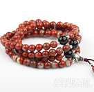 Natural Red Jasper Gebet Armband mit schwarzem Achat und Sterling Silber Beads (kann auch sein, Halskette)