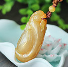 China Style A Grade Huanglong Jade Pendant with Brown Thread