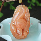 Κίνα Style Α Βαθμού σπάνιο χρώμα Huanglong Jade Pendat με καφέ κλωστή