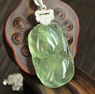 A Grade Prehnite Pendant with Sterling Silver Chain ( You can choose one from three designs)