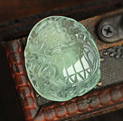 Un pendentif en forme d'animal de Prehnite année avec chaîne en argent sterling (Vous pouvez choisir un des deux modèles)