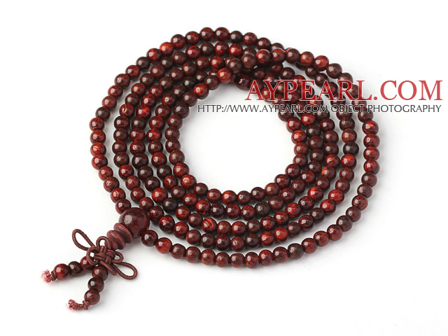 Long Style Multi Strands Natural Pterocarpus Santalinus Beads Bracelet