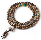 Mode Multi- Row naturel Silkwood 108 perles de chapelet de bracelet